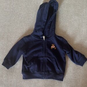 Authentic Ralph Lauren Navy Blue Kids Hoodie with Bear Embroidery